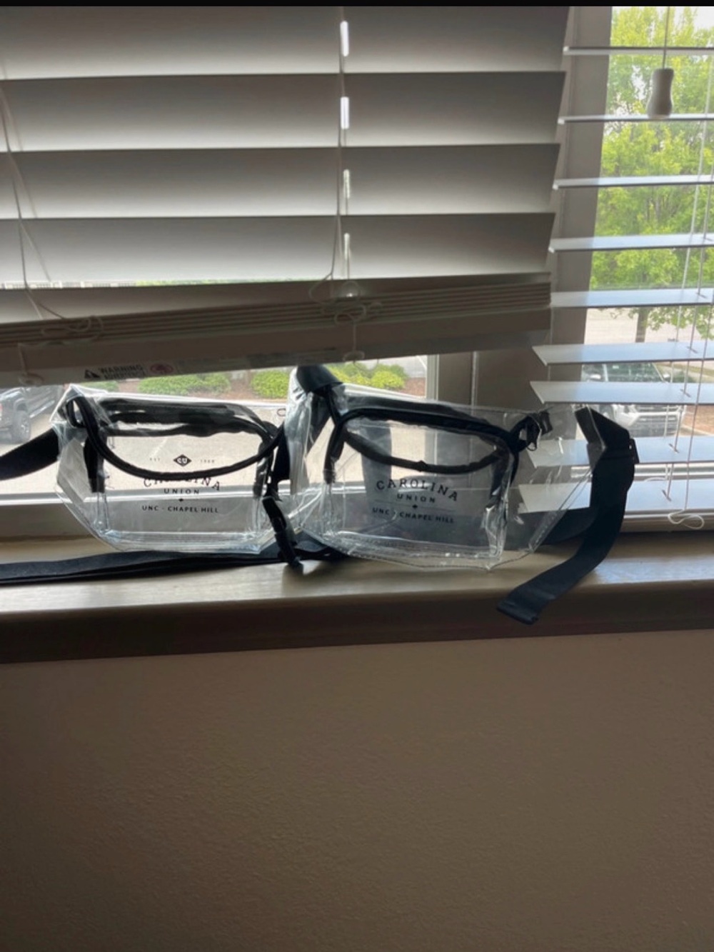 Carolina Union Clear Belt Bag with Black Trim